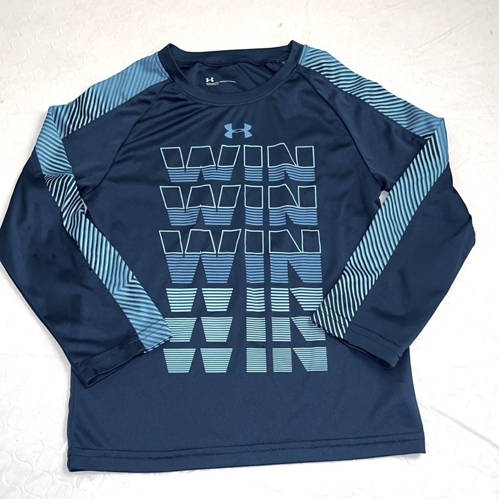 Under Armour teal performance long sleeve t-shirt with turquoise logo